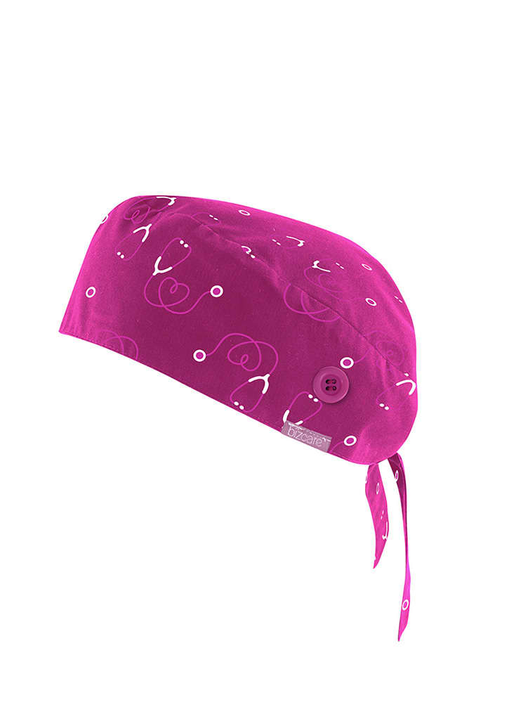 Unisex Pink Printed Scrub Cap - Image 2