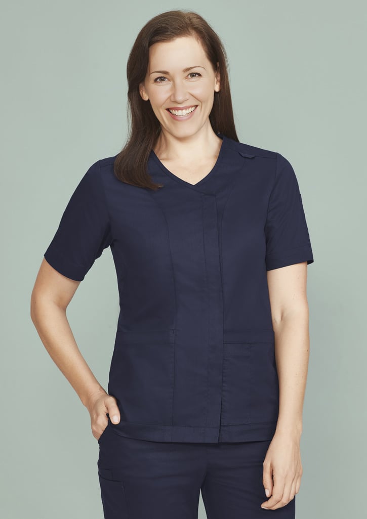 Womens Parks Zip Front Crossover Scrub Top - Image 4