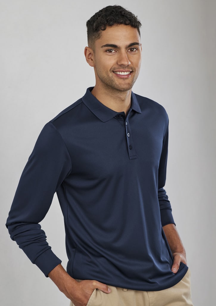 Mens Action Long Sleeve Polo - Image 4