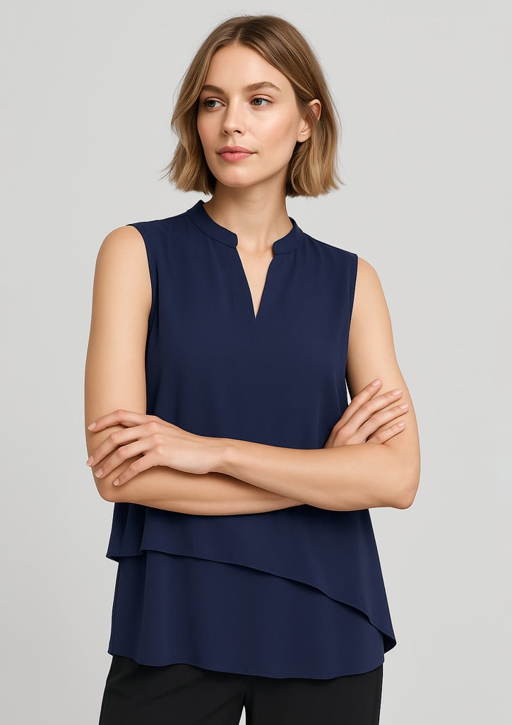 Womens Seville Sleeveless Layered Blouse - Image 4