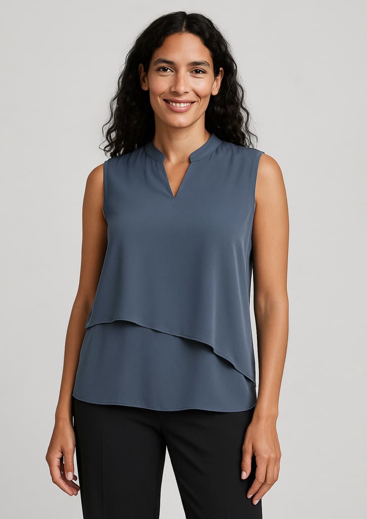 Womens Seville Sleeveless Layered Blouse - Image 6