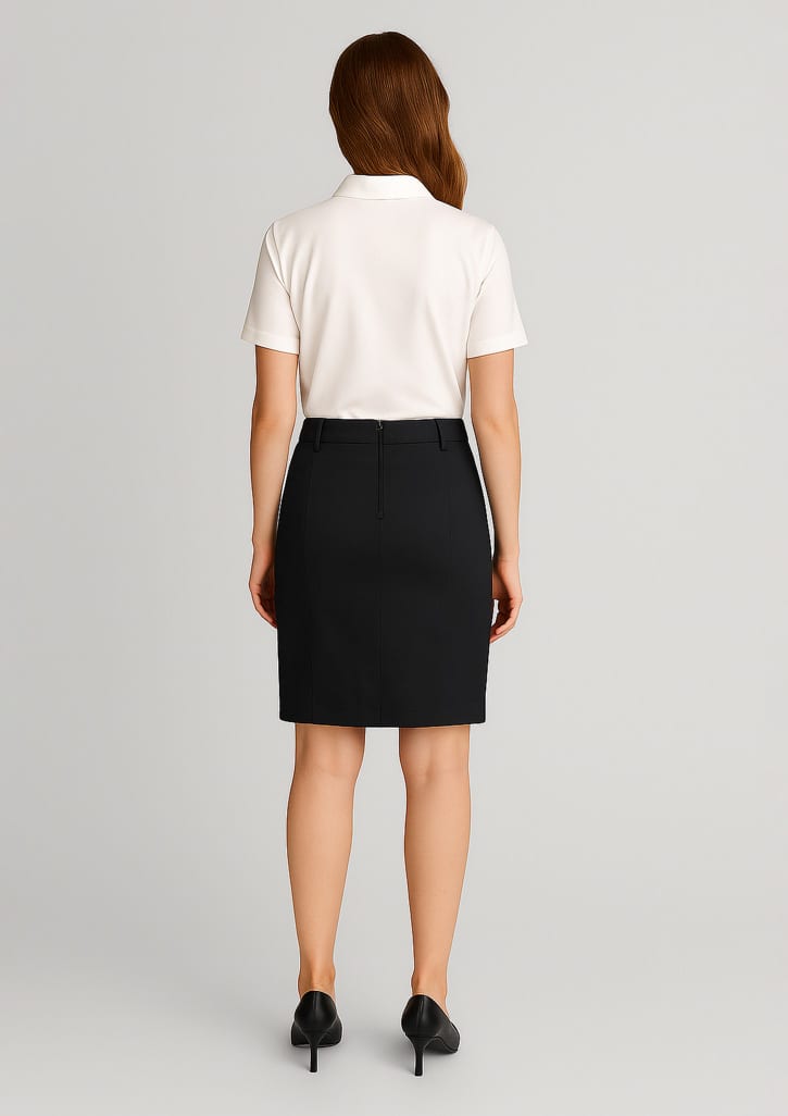 Womens Mid Waist Stretch Chino Skirt - Image 3