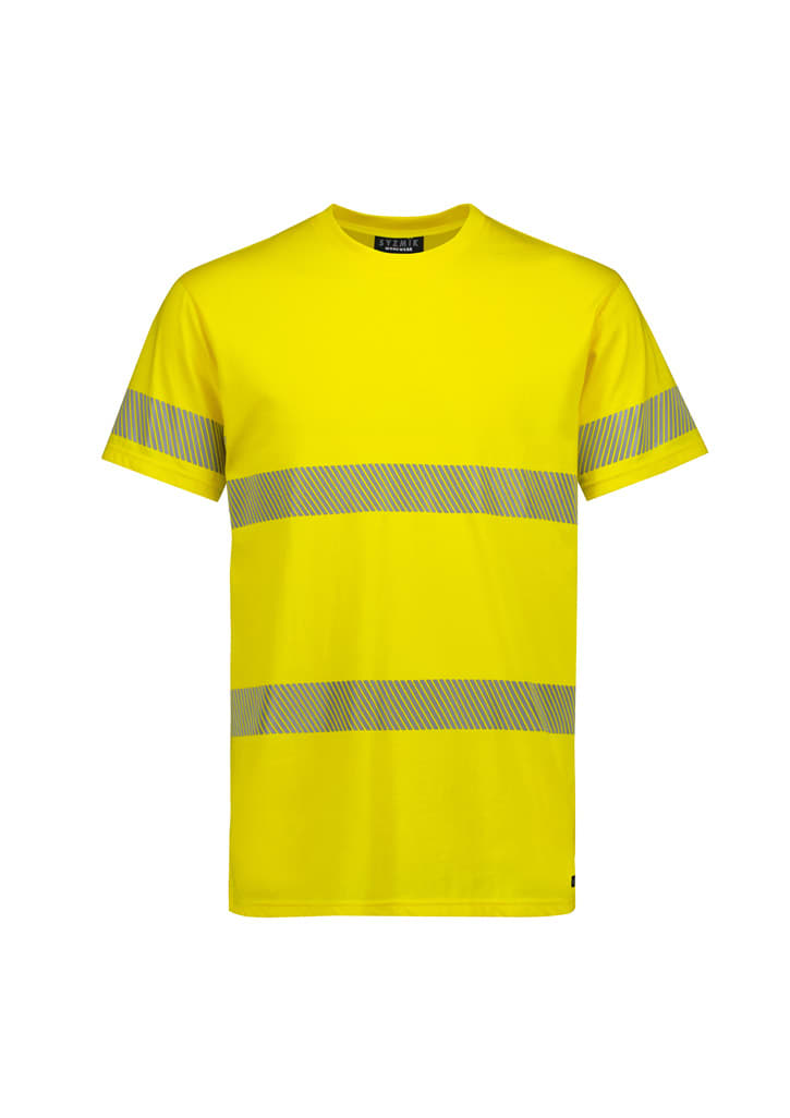 Mens Hi Vis Segmented Tape Cotton Tee - Image 2