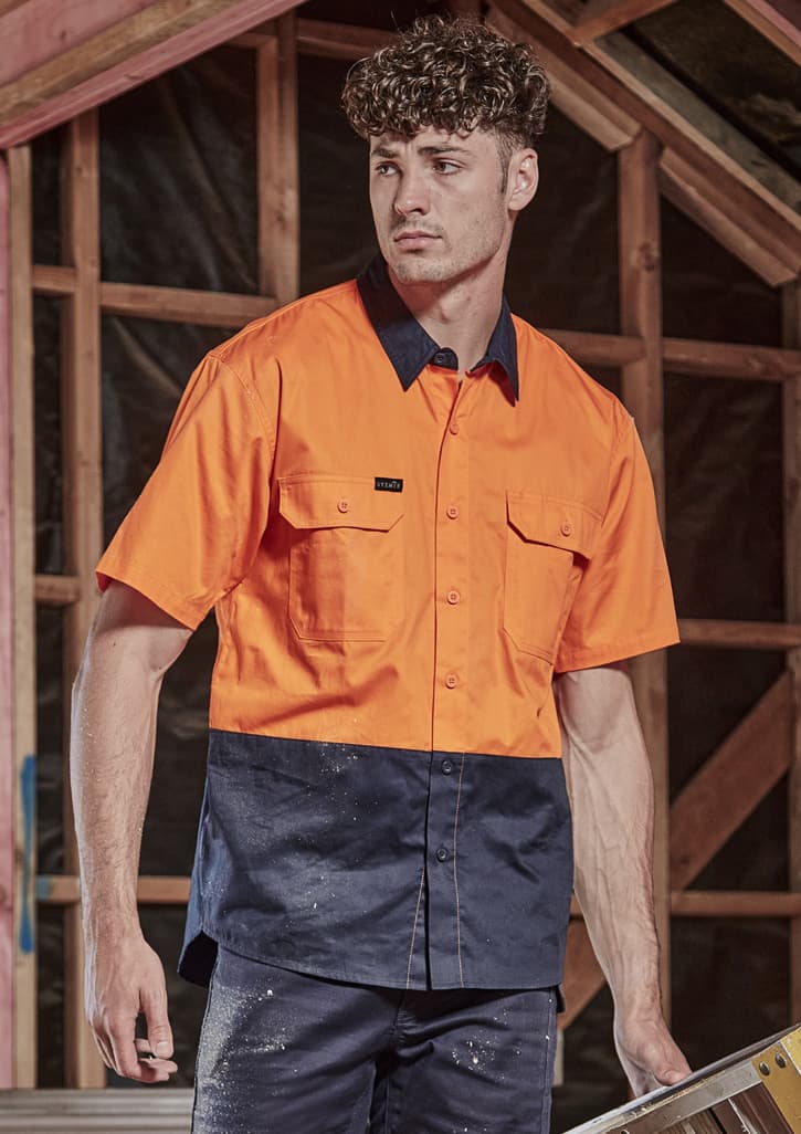 Mens Hi Vis Short Sleeve Shirt - Image 2