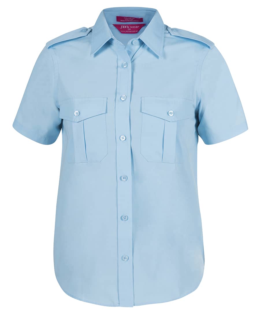 JB's Ladies S/S Epaulette Shirt White