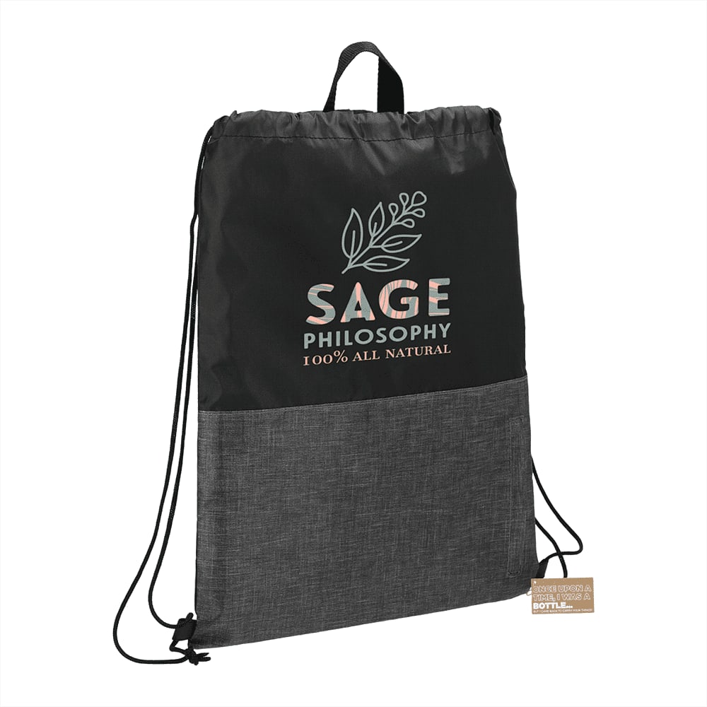 Ash Zippered Recycled Drawstring Bag - Image 3