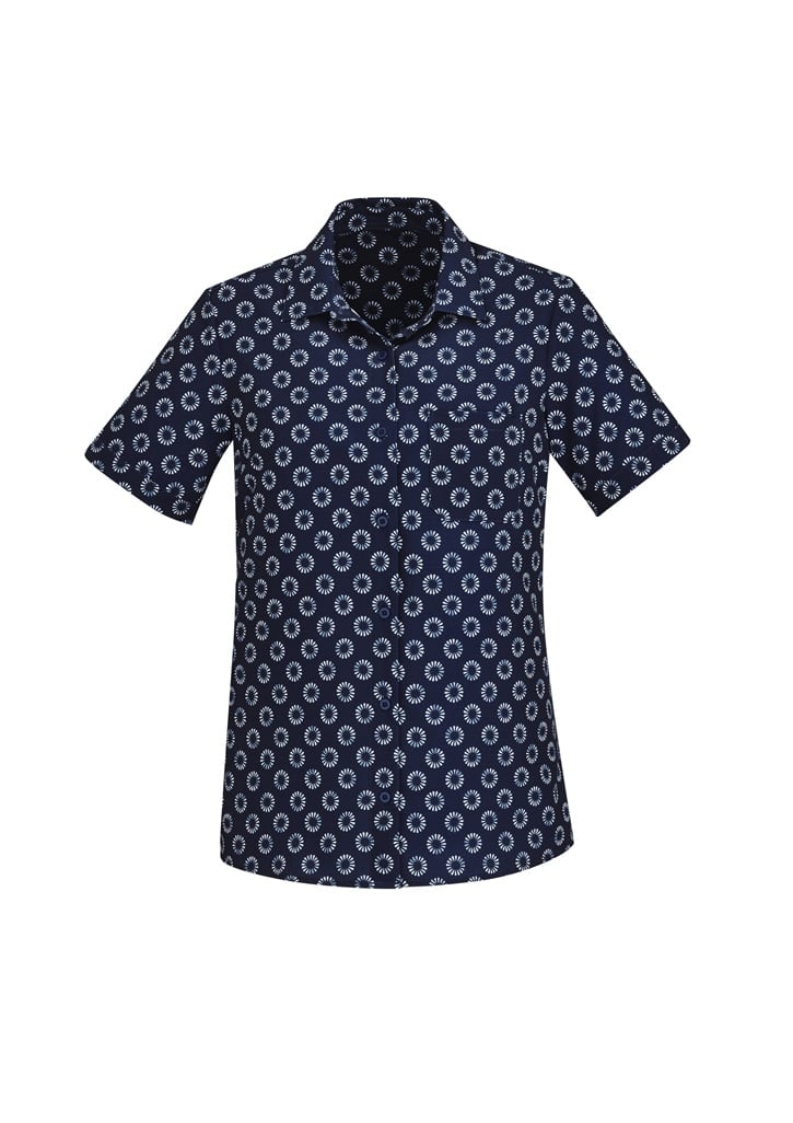 Womens Florence Daisy Print Short Sleeve Shirt - Image 4