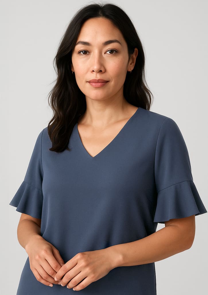 Womens Aria Fluted Sleeve Blouse - Image 5