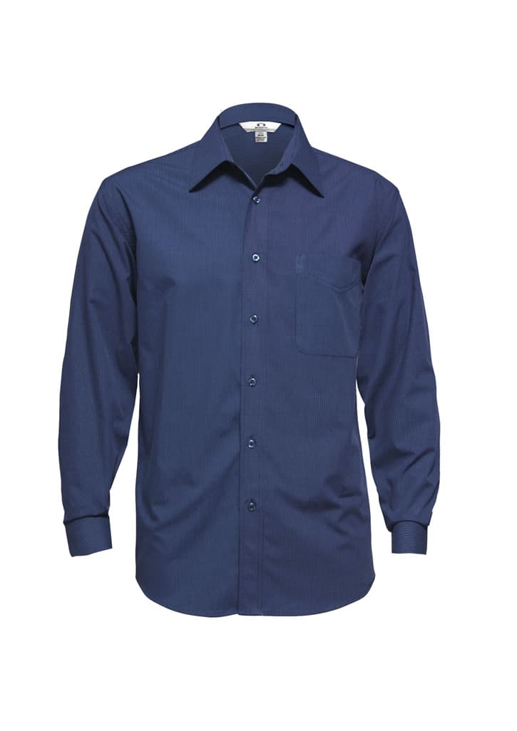 Mens Micro Check Long Sleeve Shirt - Image 3