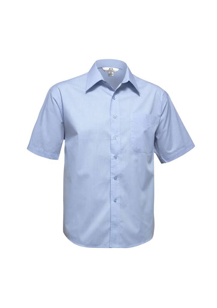 Mens Micro Check Short Sleeve Shirt - Image 5