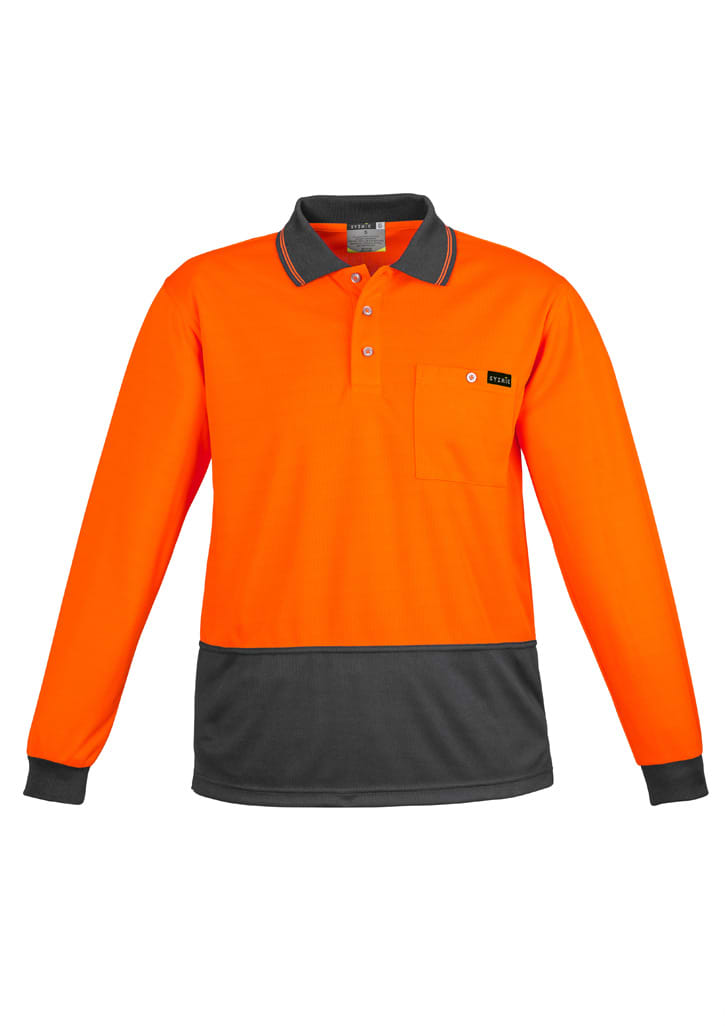 Mens Hi Vis Comfort Back Long Sleeve Polo - Image 5