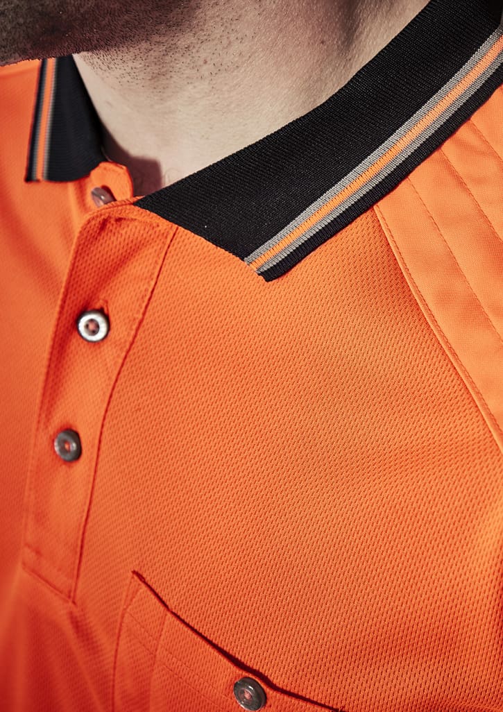 Mens Hi Vis Reinforced Squad Short Sleeve Polo - Image 4