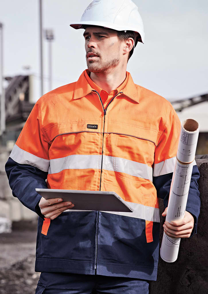 Mens Hi Vis Cotton Drill Jacket - Image 4