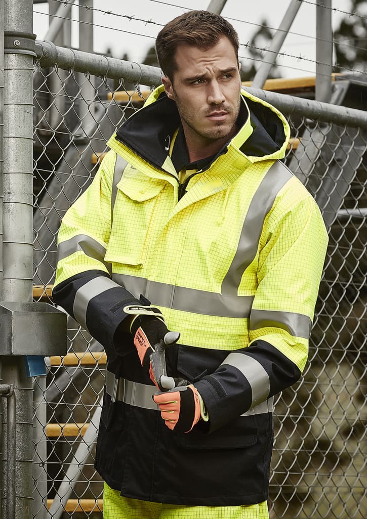 Mens Orange Flame Arc Rated Antistatic Waterproof Jacket - Image 4