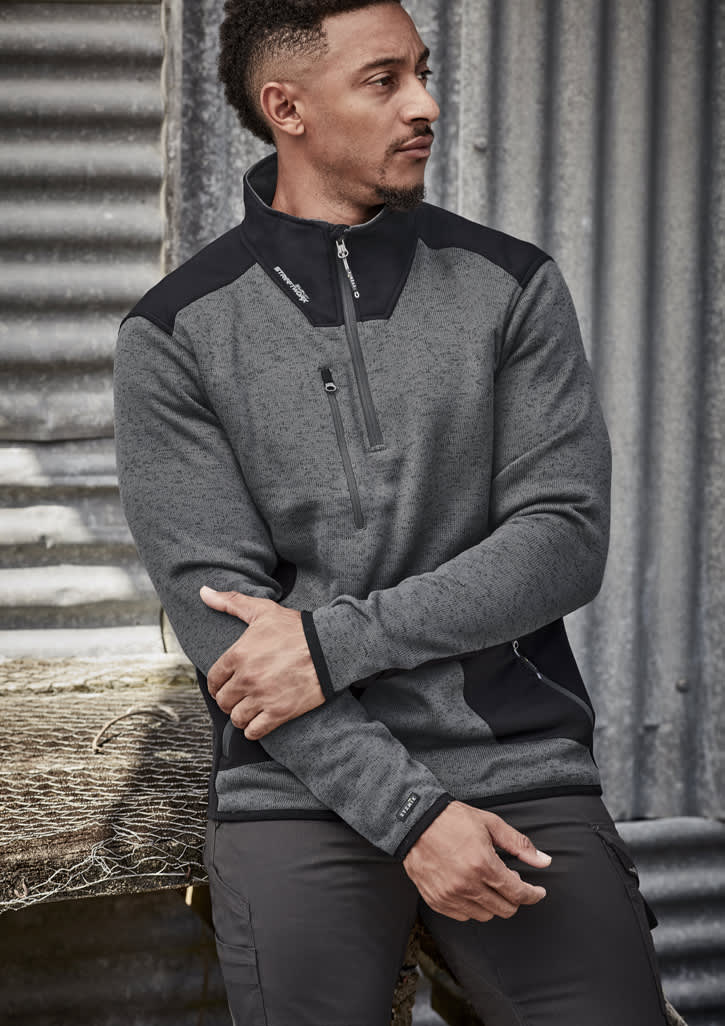 Unisex Streetworx Reinforced Knit 1/2 Zip Pullover - Image 3