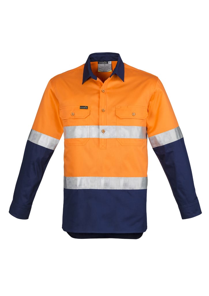 Mens Closed Front Long Sleeve Shirt - Hoop Taped - Image 4