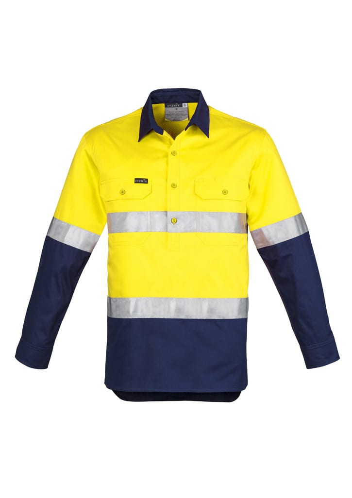 Mens Closed Front Long Sleeve Shirt - Hoop Taped - Image 3