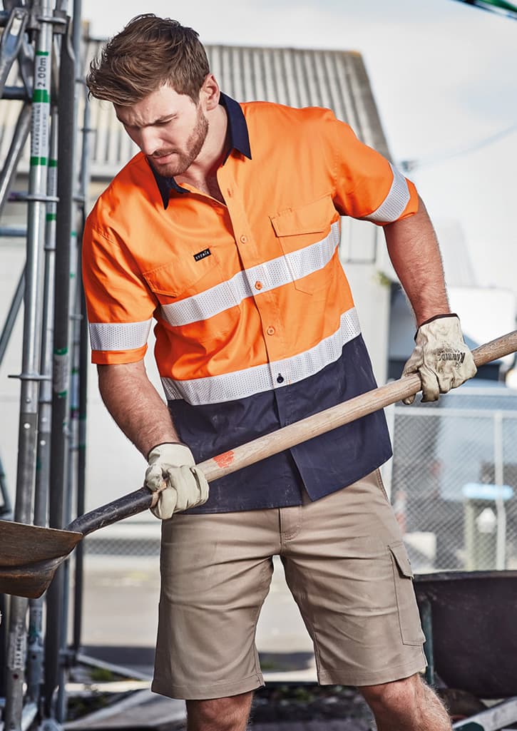 Mens Rugged Cooling Hi Vis Taped Short Sleeve Shirt - Image 2
