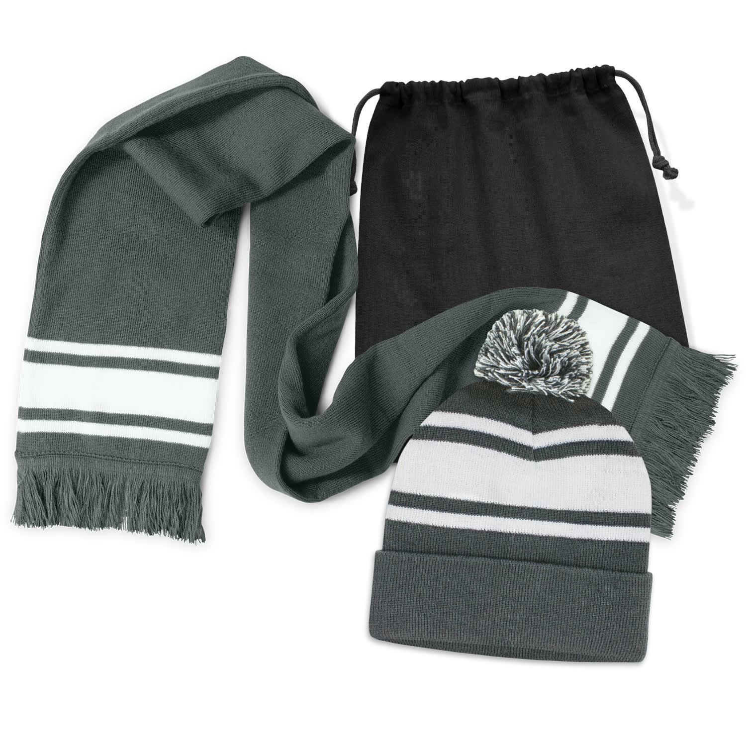 Commodore Scarf and Beanie with Pom Pom Set - Image 3