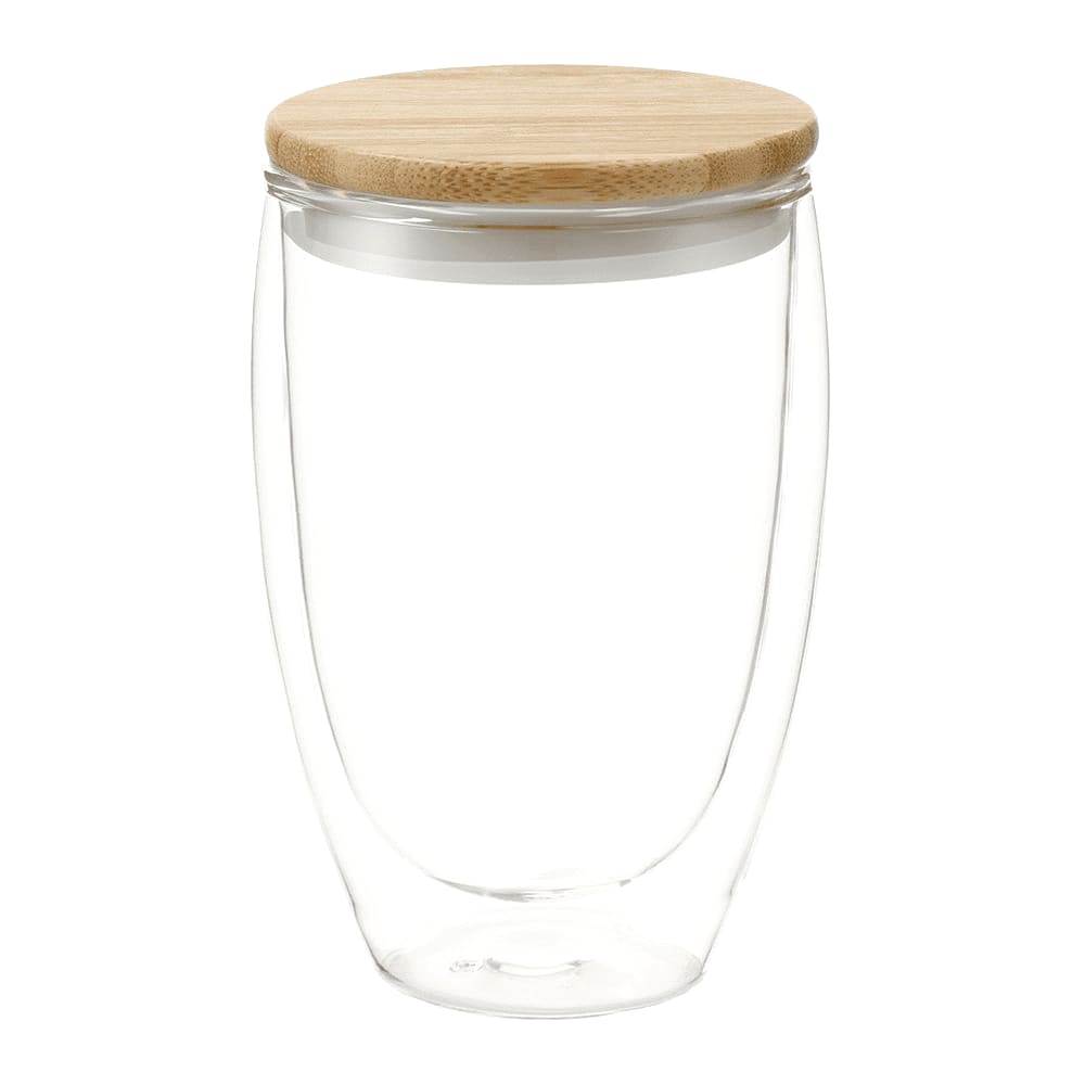 Easton Glass Cup w/ Bamboo Lid 355ml
