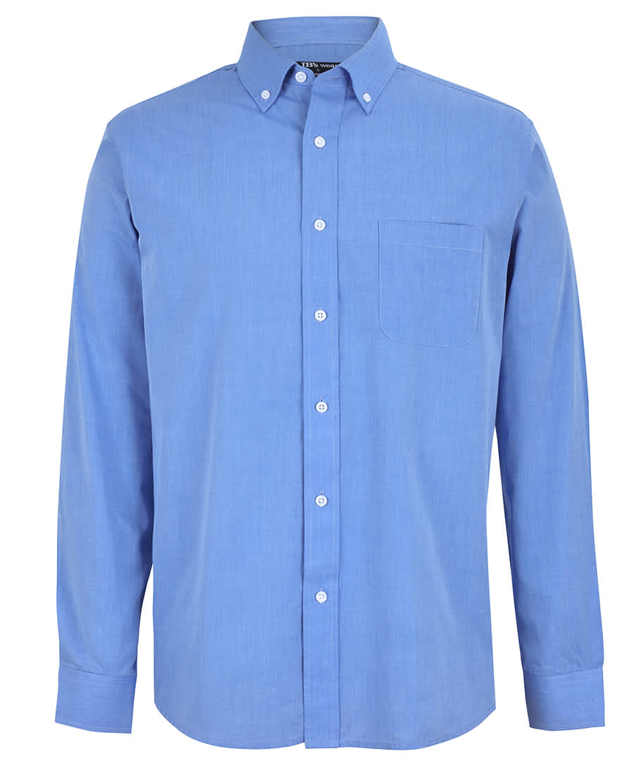 JB's L/S Fine Chambray Shirt Lt Blue - Image 3