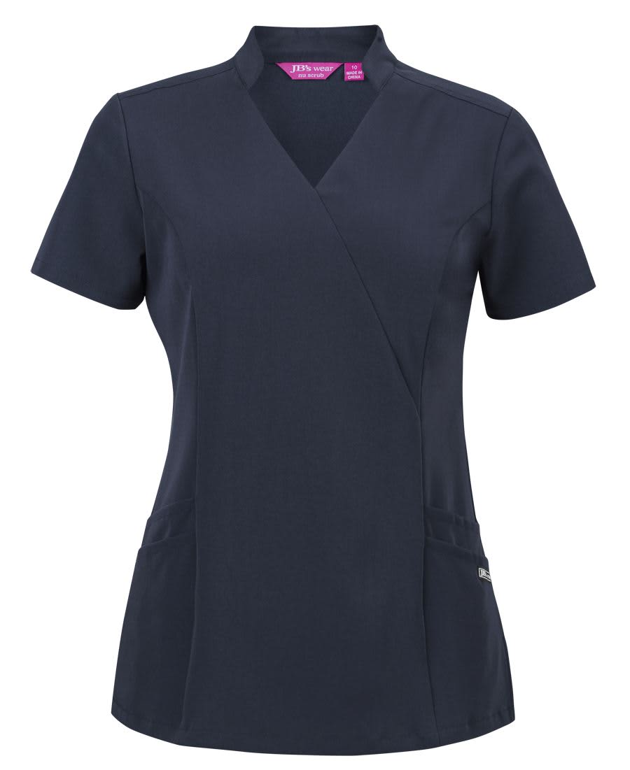 JB's Ladies Nu Mandarin Collar Scrub Top - Image 4