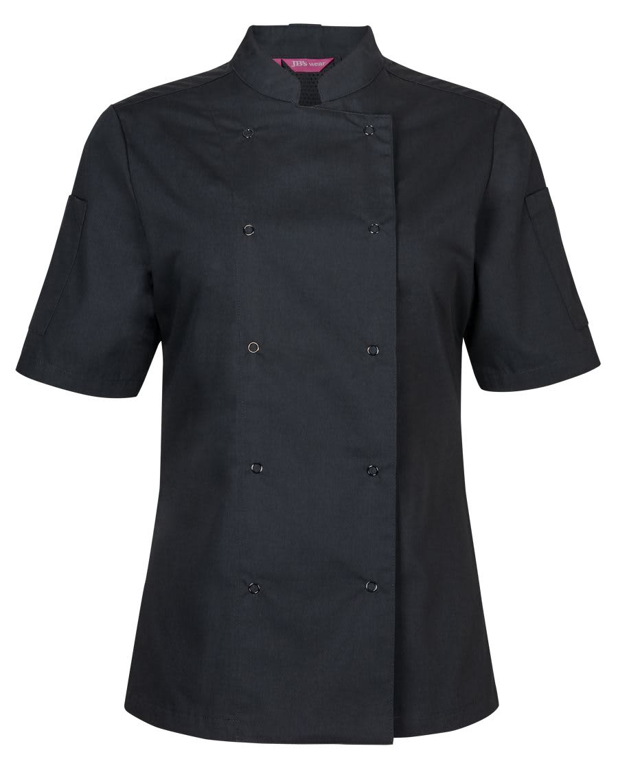 JB's Ladies S/S Snap Button Chefs Jacket - Image 3