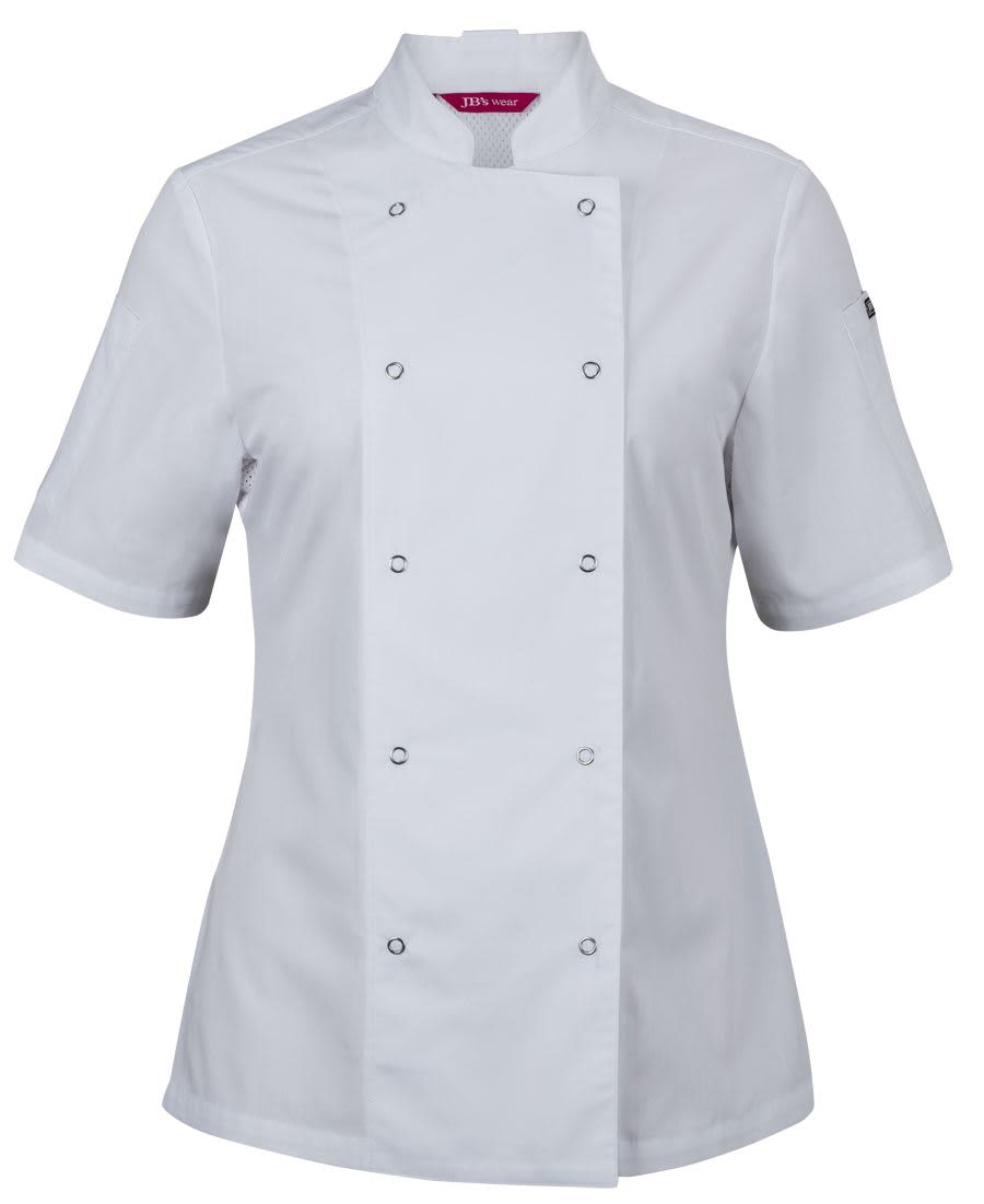 JB's Ladies S/S Snap Button Chefs Jacket - Image 4