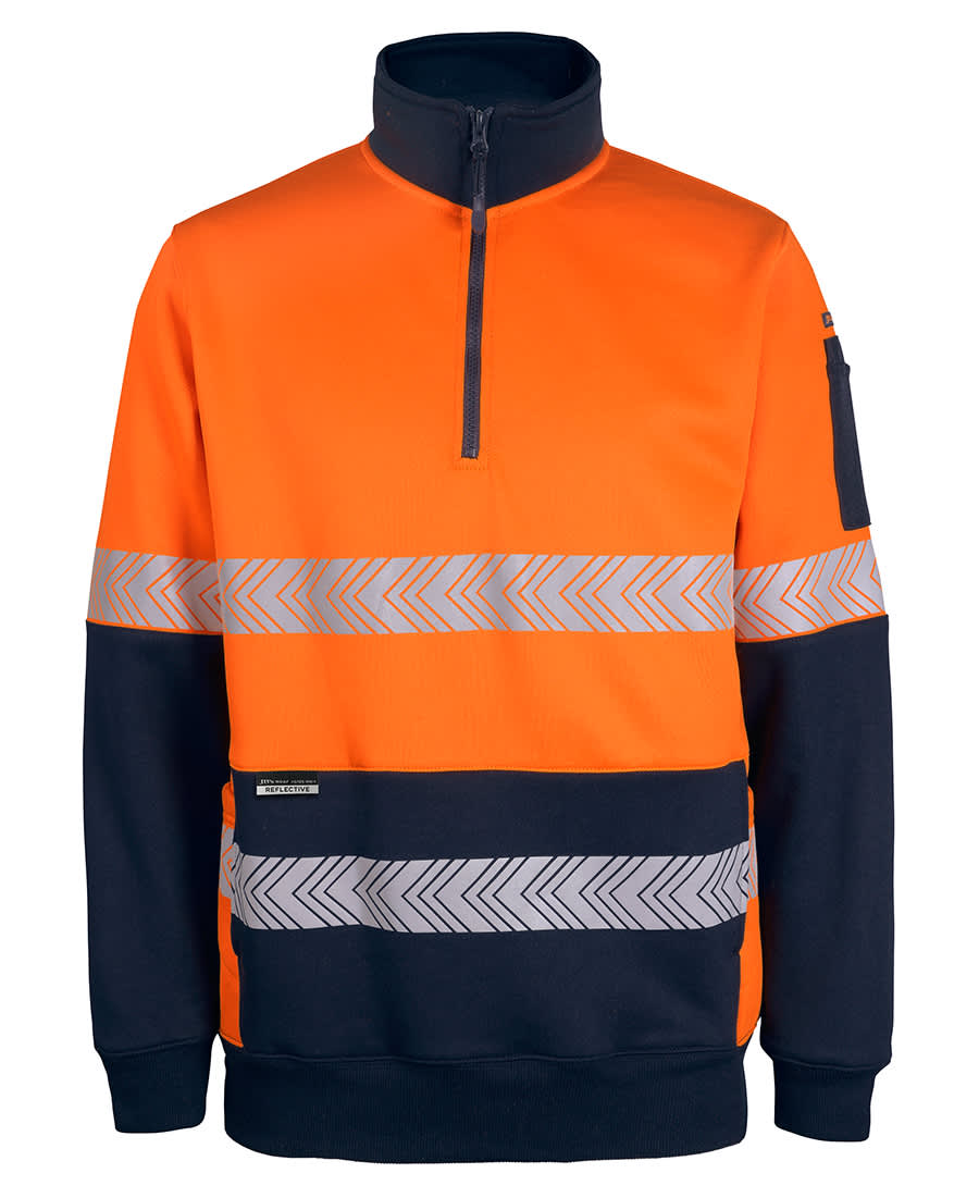 JB's Hv 330 G 1/2 Zip Segmented Tape Fleece Orange/Navy - Image 3