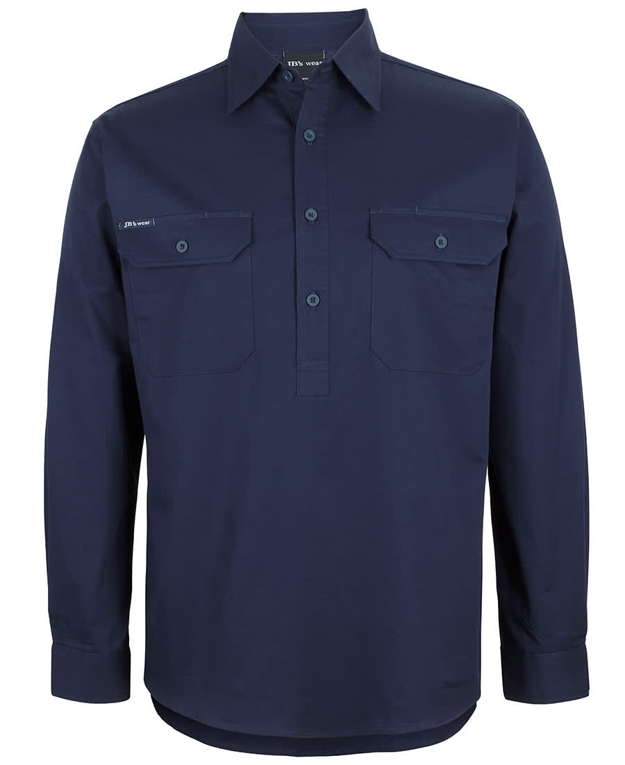 JB's Close Front L/S 150 G Work Shirt Navy - Image 3