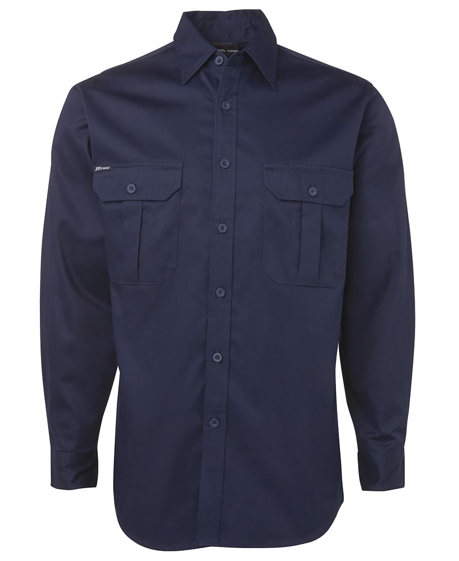 JB's L/S 190 G Work Shirt Navy - Image 3