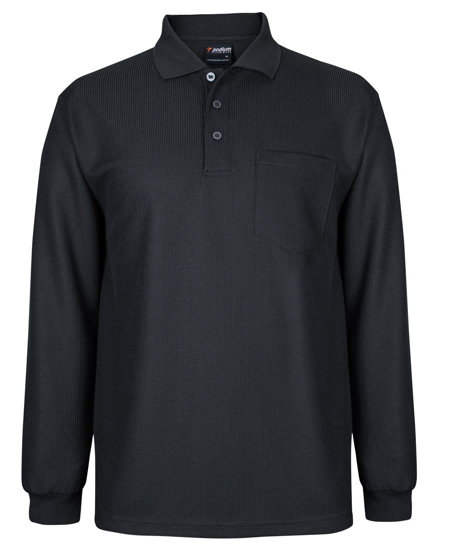 Podium L/S Waffle Pocket Polo - Image 3