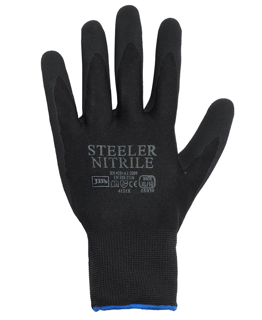 JB's Steeler Sandy Nitrile Glove (12 Pk) Black/Black - Image 2