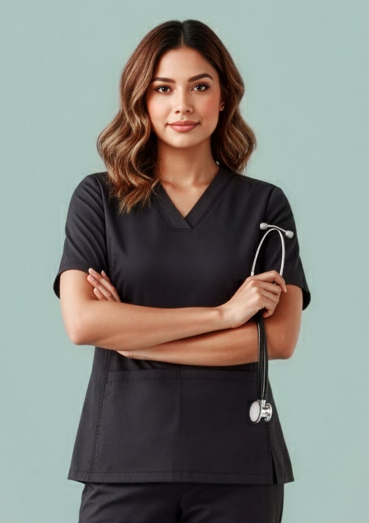 Womens Riley Stretch Scrub Top - Image 5