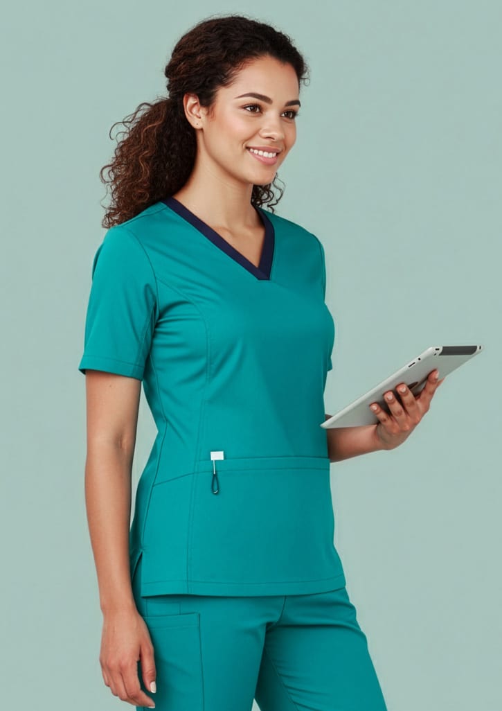 Womens Riley Stretch Scrub Top - Image 3