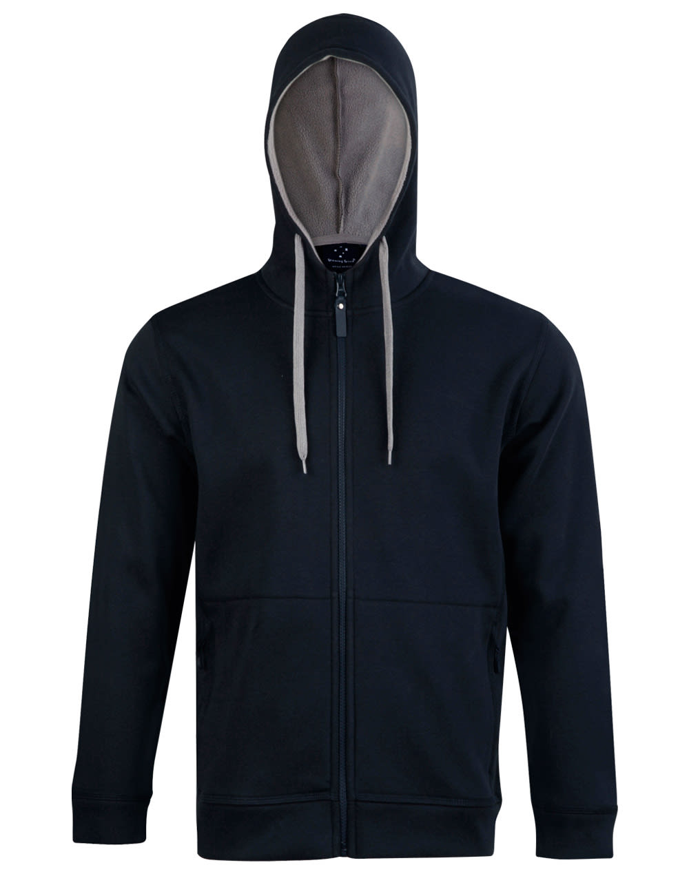 Men's Full Zip Contrast Fleece Hoodie - Image 5