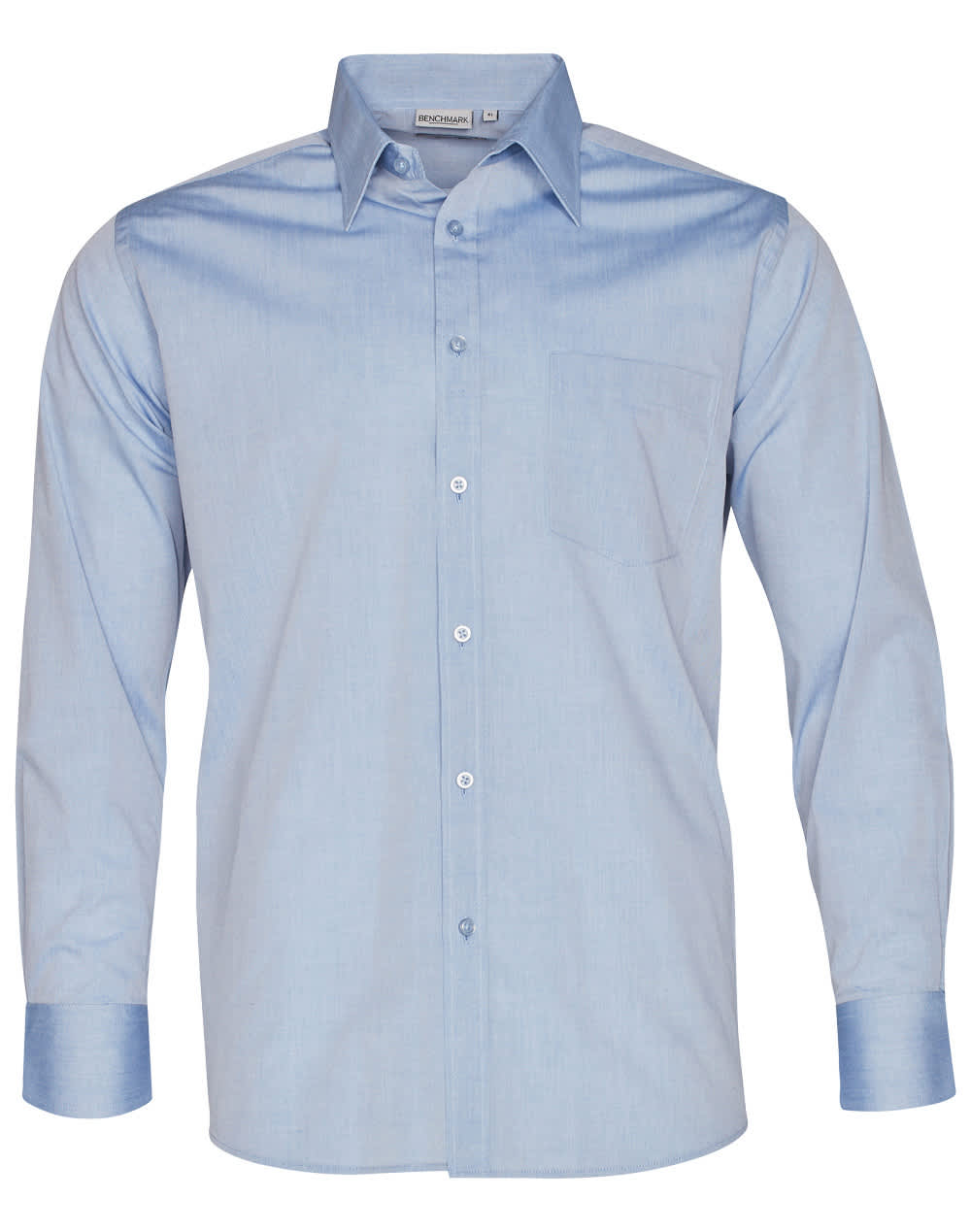 Men's Fine Chambray Long Sleeve Shirt - Image 3