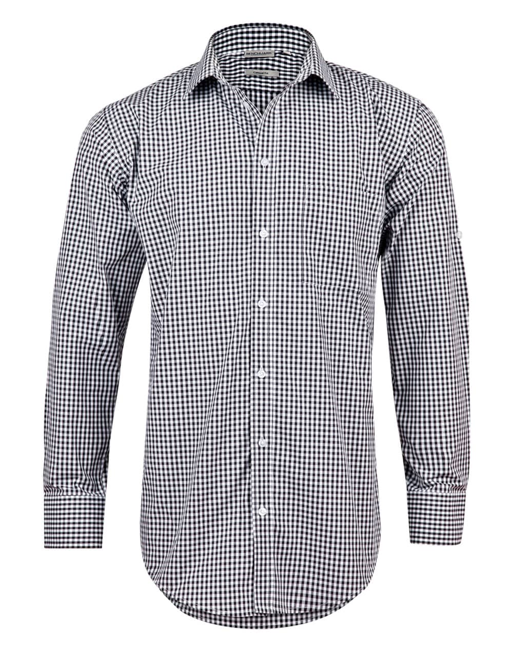 Men's Gingham Check Roll-up L/S Shirt - Image 3