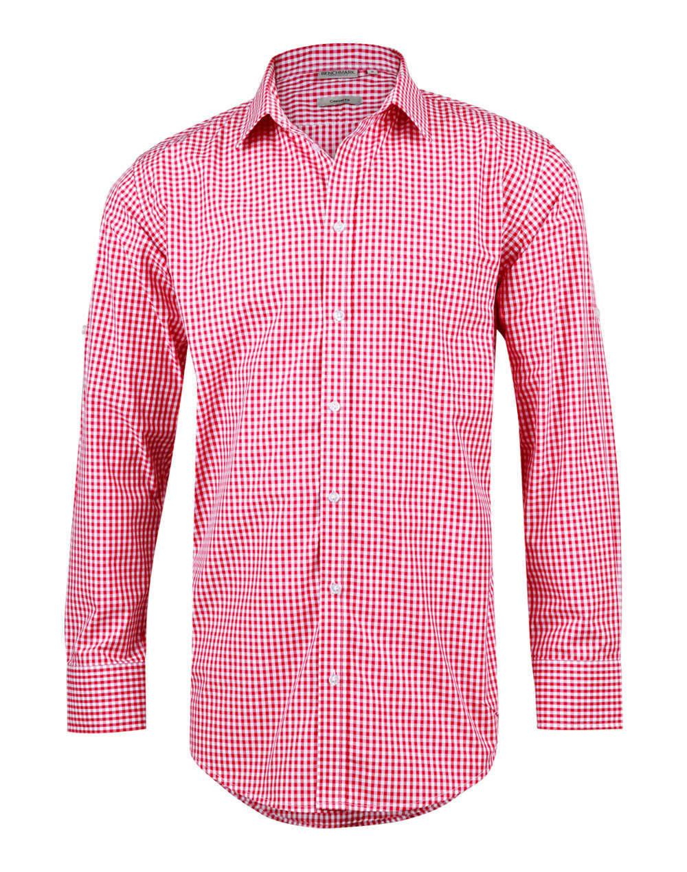 Men's Gingham Check Roll-up L/S Shirt - Image 5