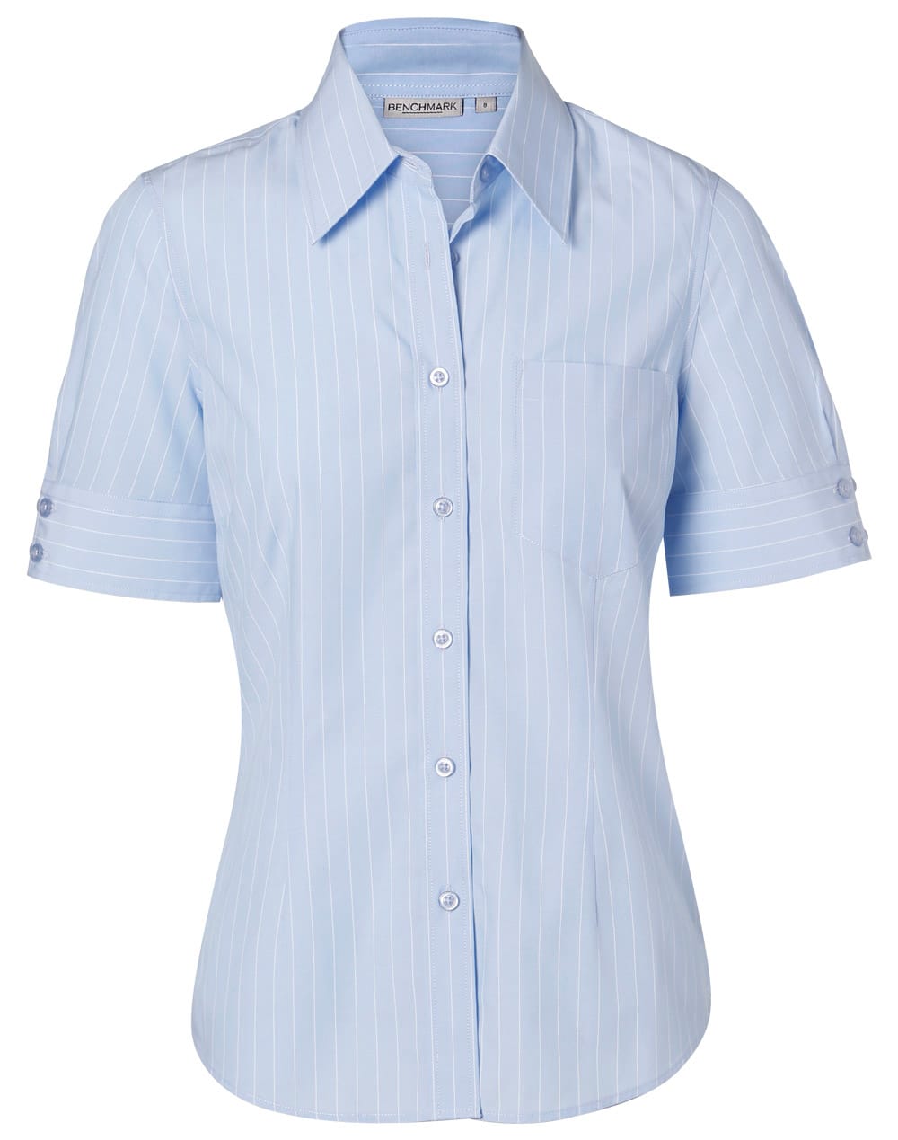 Women's Pin Stripe Short Sleeve Shirt - Image 3