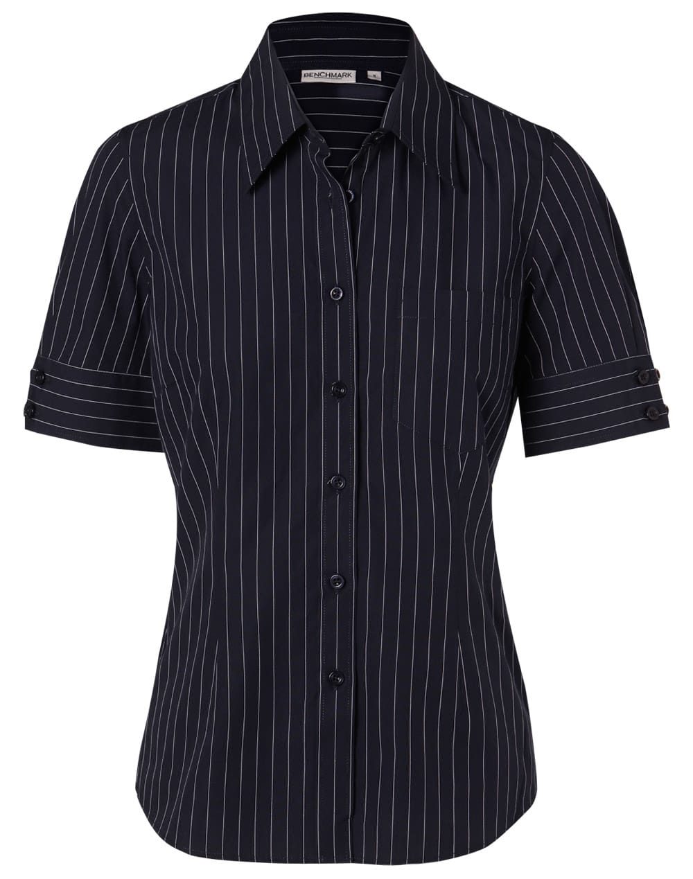 Women's Pin Stripe Short Sleeve Shirt - Image 4
