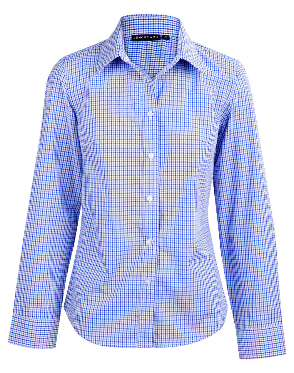 Ladies' Two Tone Check L/S Shirt - Image 4