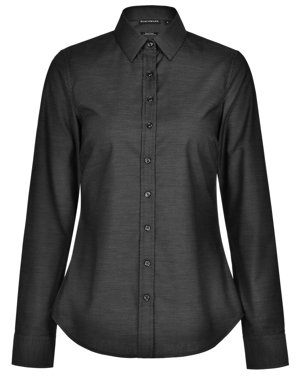 Ladies' Pin Dot Stretch L/S Shirt - Image 2