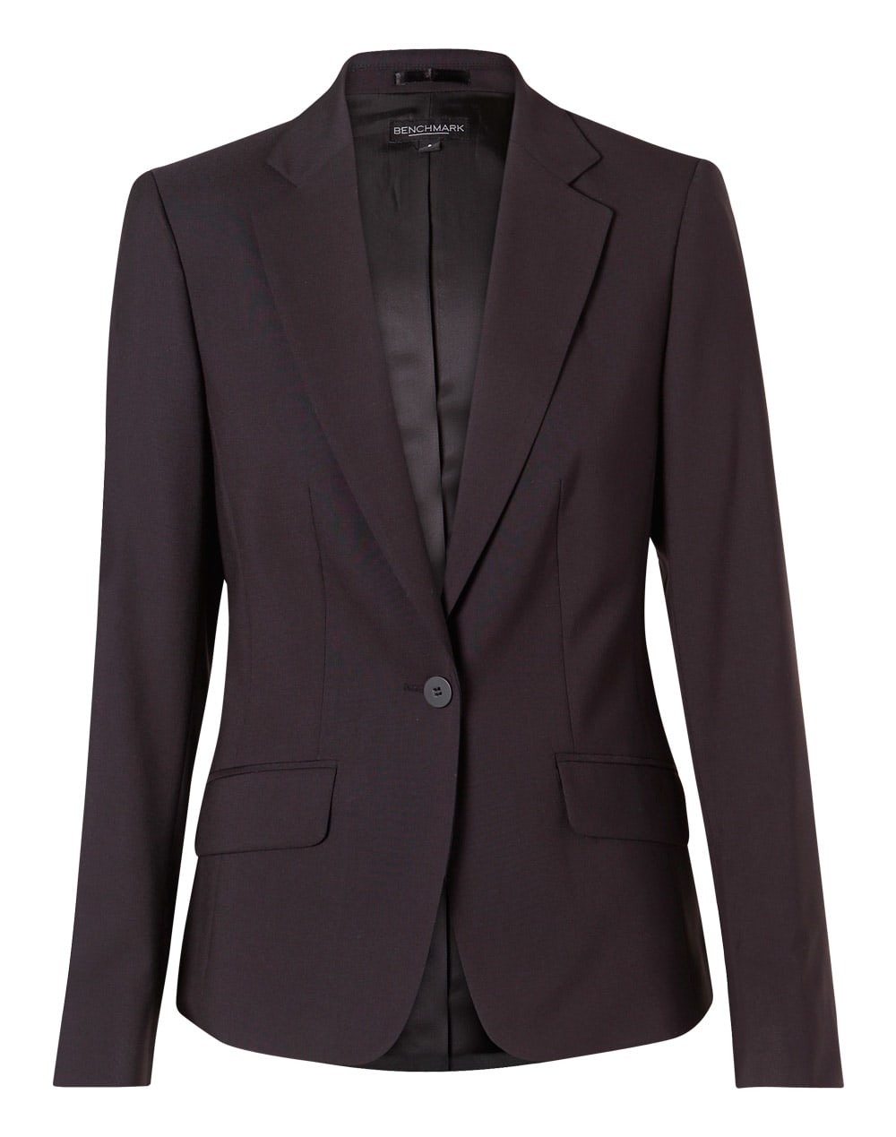 Women's One Button Cropped Jacket in Poly/Viscose Stretch - Image 3