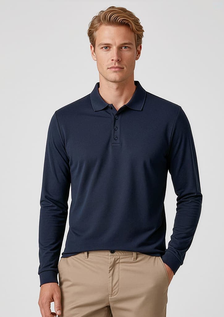 Mens Action Long Sleeve Polo - Image 6