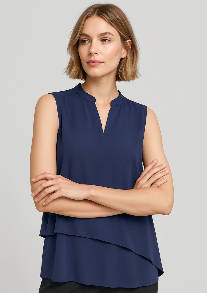 Womens Seville Sleeveless Layered Blouse - Image 8