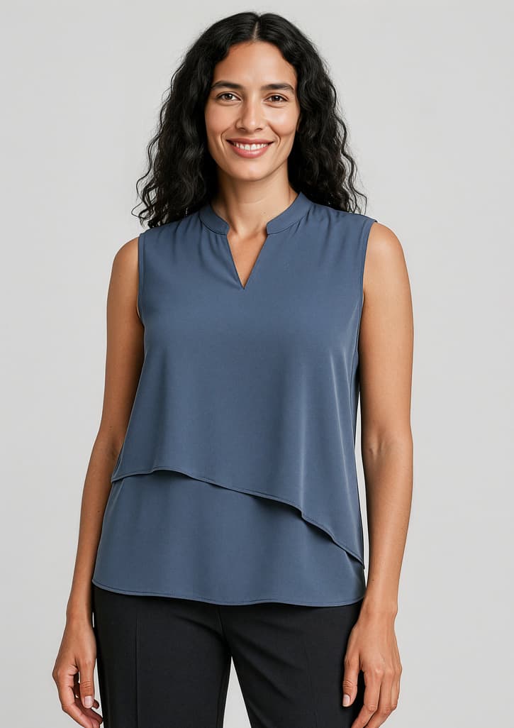 Womens Seville Sleeveless Layered Blouse - Image 10