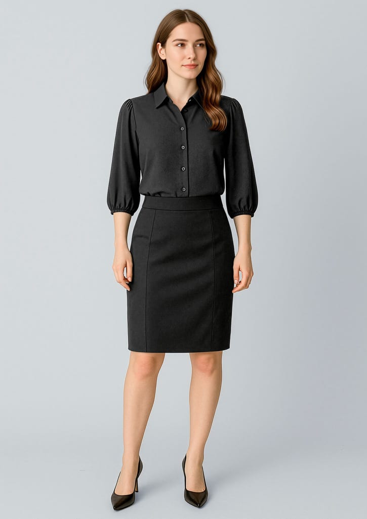 Womens Cool Stretch Mid-waist Pencil Skirt - Image 3