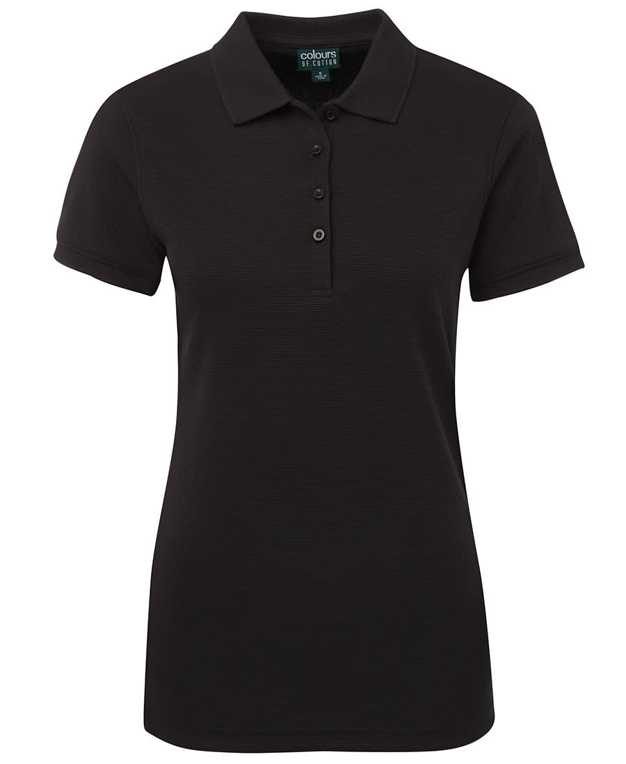 C of C Ladies Ottoman Polo Black - Image 3