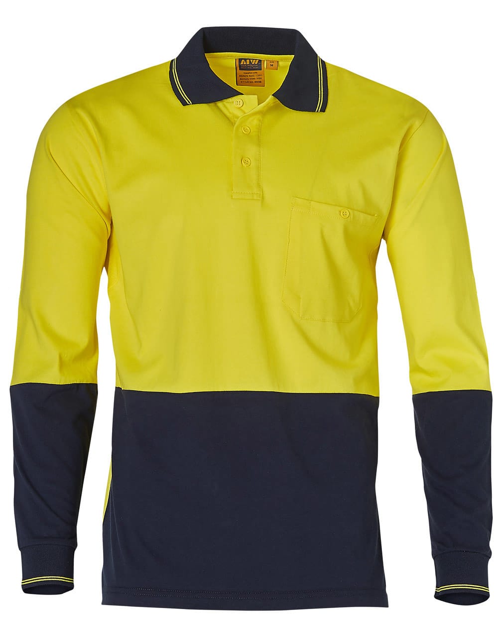 Hi-Vis Cotton Two Tone L/S Safety Polo - Image 4